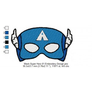 Mask Super Hero 01 Embroidery Design